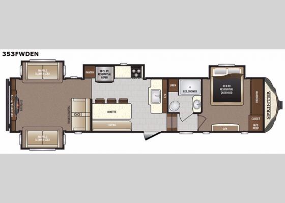 Floorplan - 2018 Sprinter 353FWDEN Fifth Wheel