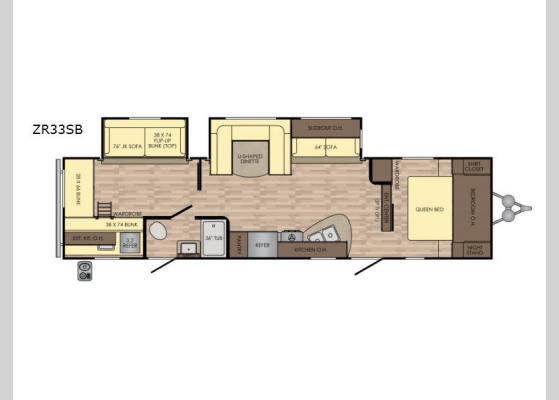 Floorplan - 2018 Zinger ZR33SB Travel Trailer