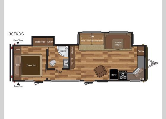 Floorplan - 2018 Hideout 30FKDS Travel Trailer