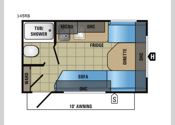 Floorplan - 2018 Jay Flight SLX 145RB Travel Trailer