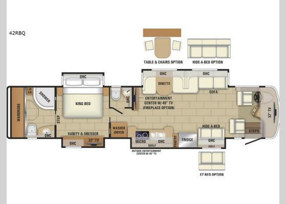 Floorplan - 2018 Aspire 42RBQ Motor Home Class A - Diesel