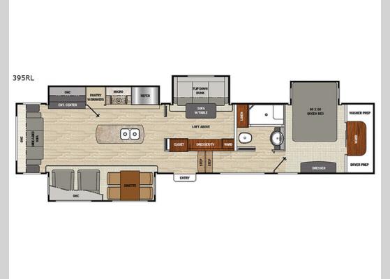 Floorplan - 2018 Brookstone 395RL Fifth Wheel