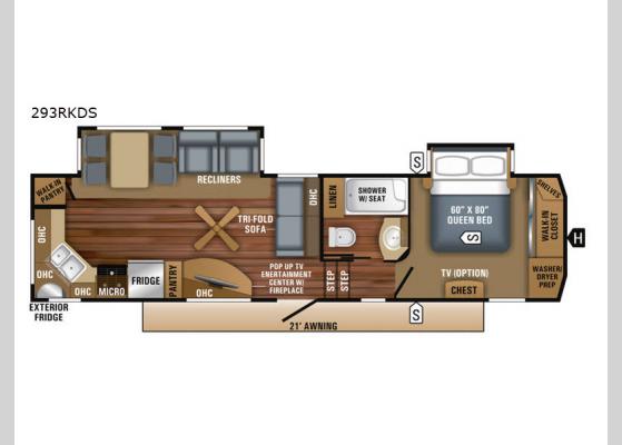 Floorplan - 2018 Eagle 293RKDS Fifth Wheel