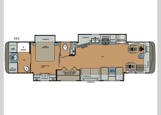 Floorplan - 2018 Berkshire 38A 360HP Motor Home Class A - Diesel