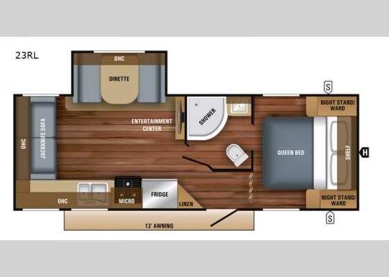 Floorplan - 2018 Jay Feather 23RL Travel Trailer