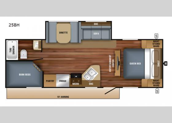 Floorplan - 2018 Jay Feather 25BH Travel Trailer