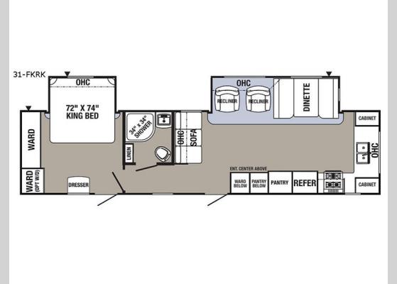 Floorplan - 2018 Puma 31-FKRK Travel Trailer