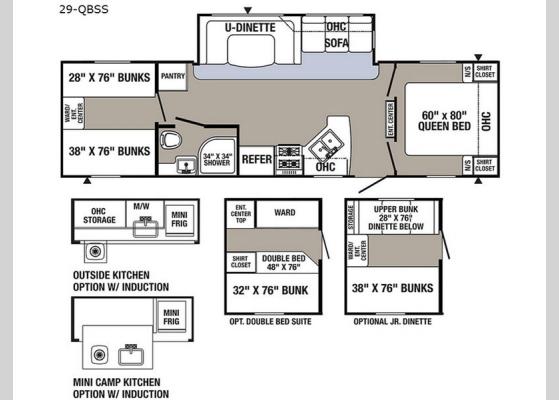 Floorplan - 2018 Puma 29-QBSS Travel Trailer