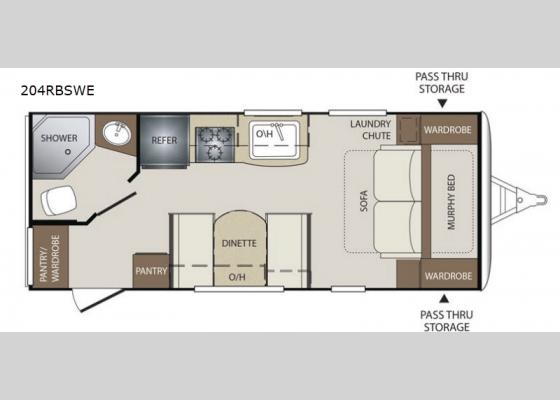 Floorplan - 2018 Bullet 204RBSWE Travel Trailer