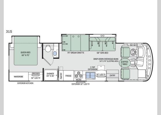 Floorplan - 2019 Hurricane 31S Motor Home Class A