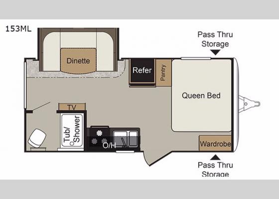 Floorplan - 2019 Passport 153ML Express Travel Trailer