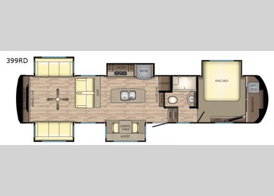 Floorplan - 2019 Redwood 399RD Fifth Wheel