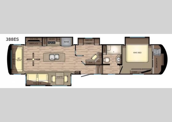 Floorplan - 2019 Redwood 388ES Fifth Wheel