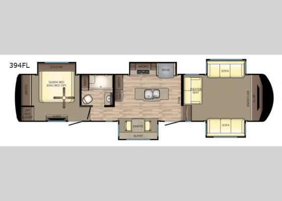 Floorplan - 2019 Redwood 394FL Fifth Wheel