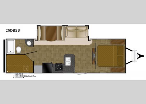 Floorplan - 2019 North Trail 26DBSS King Travel Trailer