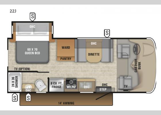 Floorplan - 2019 Odyssey 22J Motor Home Class C