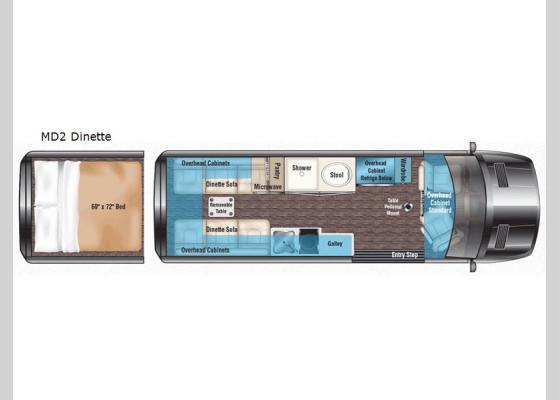 Floorplan - 2019 Passage MD2 Dinette Motor Home Class B - Diesel