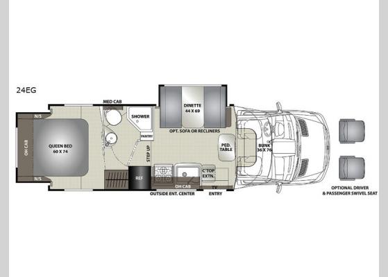 Floorplan - 2019 Prism Elite 24EG Motor Home Class C - Diesel