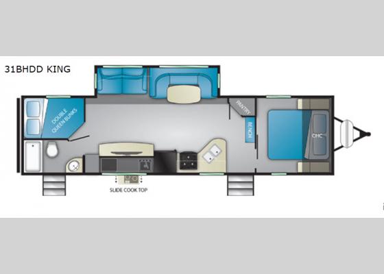 Floorplan - 2019 North Trail 31BHDD King Travel Trailer