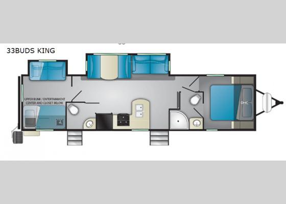 Floorplan - 2019 North Trail 33BUDS King Travel Trailer