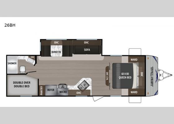 Floorplan - 2019 Aspen Trail 26BH Travel Trailer