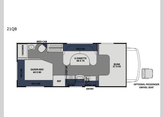 Floorplan - 2020 Freelander 21QB  Chevy 4500 Motor Home Class C