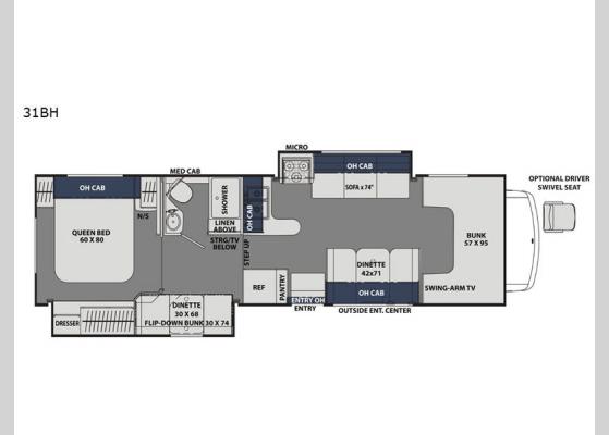 Floorplan - 2020 Freelander 31BH Ford 450 Motor Home Class C