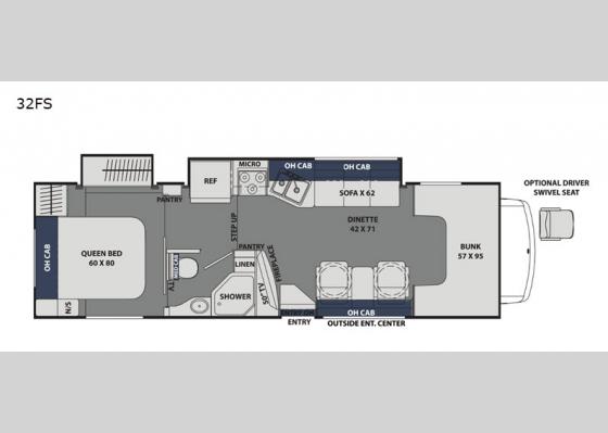 Floorplan - 2020 Freelander 32FS Ford 450 Motor Home Class C