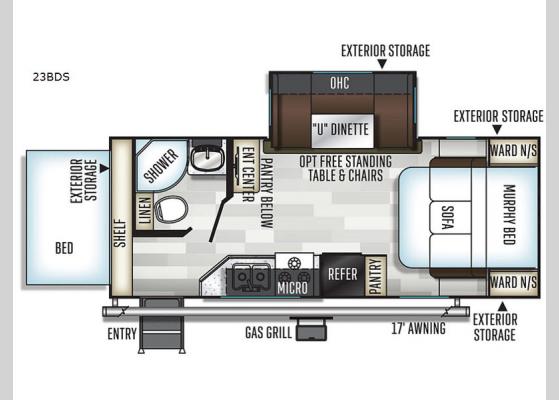 Floorplan - 2020 Flagstaff Shamrock 23BDS Expandable