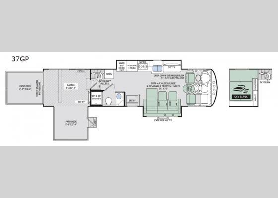 Floorplan - 2020 Outlaw 37GP Motor Home Class A - Toy Hauler