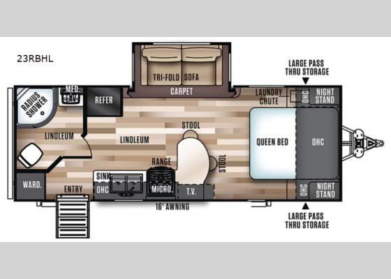 Floorplan - 2020 Salem Hemisphere Hyper-Lyte 23RBHL Travel Trailer