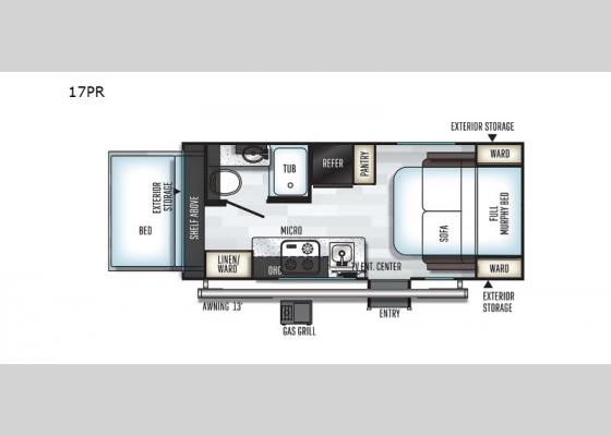 Floorplan - 2020 Rockwood GEO Pro 17PR Travel Trailer