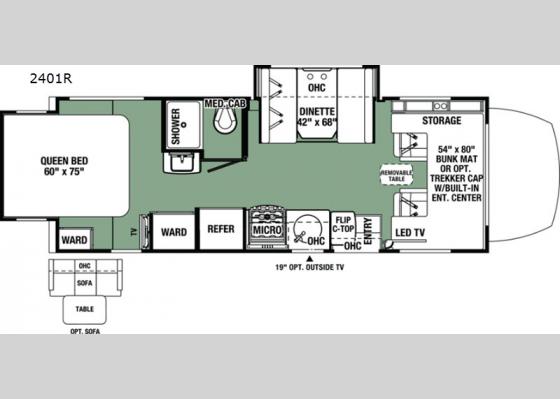 Floorplan - 2020 Forester MBS 2401R Motor Home Class C - Diesel