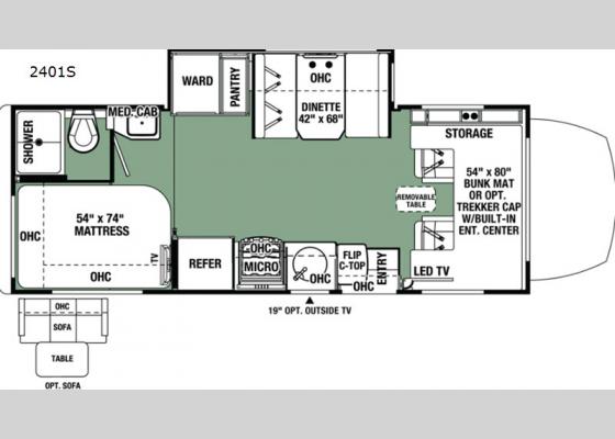 Floorplan - 2020 Forester MBS 2401S Motor Home Class C - Diesel