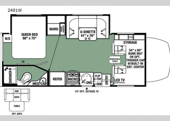 Floorplan - 2020 Forester MBS 2401W Motor Home Class C - Diesel