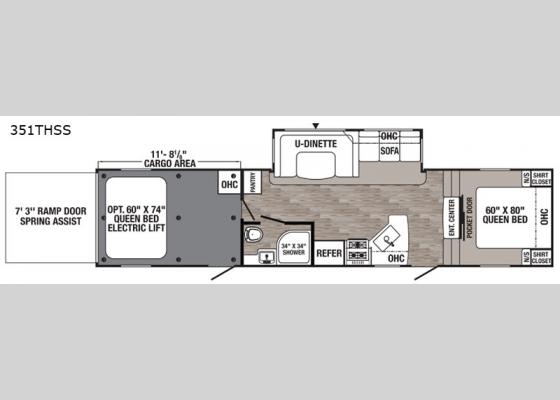 Floorplan - 2020 Puma Unleashed 351THSS Toy Hauler Fifth Wheel