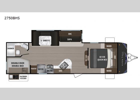 Floorplan - 2020 Aspen Trail 2750BHS Travel Trailer