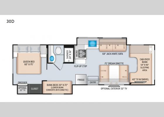 Floorplan - 2020 Chateau 30D Motor Home Class C