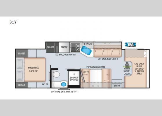 Floorplan - 2020 Chateau 31Y Motor Home Class C