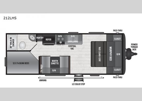 Floorplan - 2020 Hideout 212LHS Travel Trailer