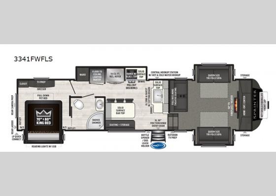 Floorplan - 2020 Sprinter 3341FWFLS Fifth Wheel