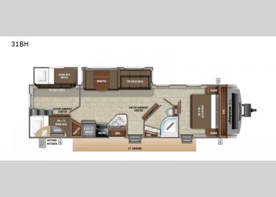 Floorplan - 2020 White Hawk 31BH Travel Trailer