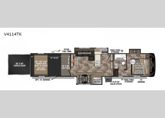 Floorplan - 2020 Venom V4114TK Toy Hauler Fifth Wheel