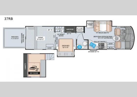 Floorplan - 2020 Outlaw 37RB Motor Home Class A - Toy Hauler