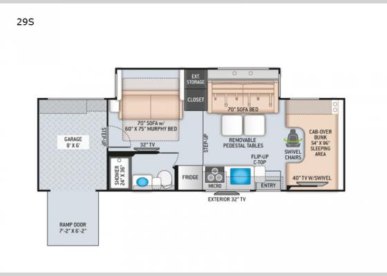 Floorplan - 2021 Outlaw 29S Motor Home Class C - Toy hauler