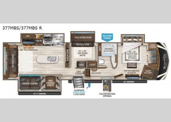Floorplan - 2021 Solitude 377MBS Fifth Wheel
