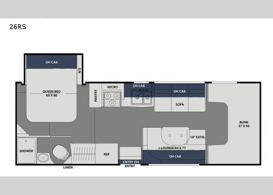 Floorplan - 2021 Freelander 26RS Chevy 4500 Motor Home Class C