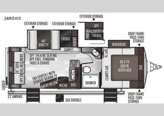 Floorplan - 2021 Flagstaff Super Lite 26RSWS Travel Trailer