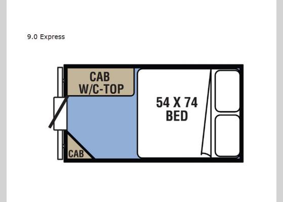 Floorplan - 2021 Clipper Camping Trailers 9.0 Express Folding Pop-Up Camper