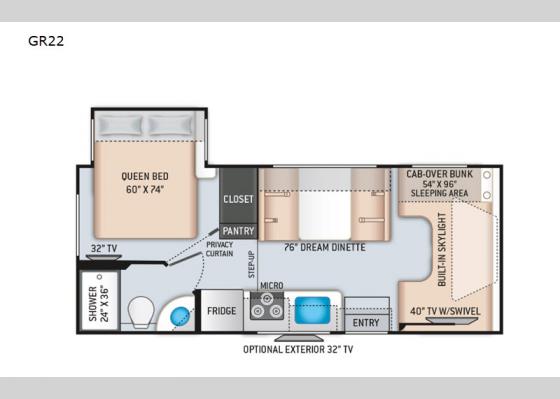 Floorplan - 2021 Quantum GR22 Motor Home Class C